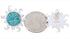 Southwest Turquoise Sterling Silver Sun Inlay Post Earrings AW68292